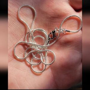 18" 1mm Snake Chain Necklace Solid 925 Sterling Silver Unisex Jewelery